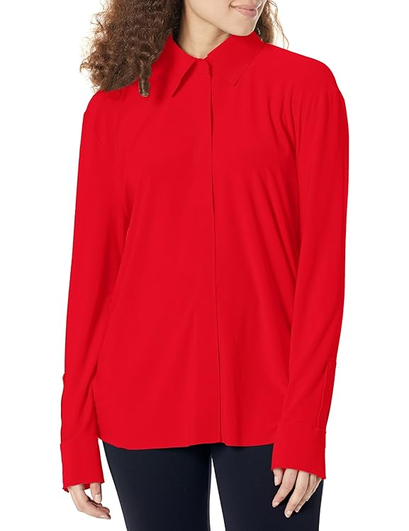 Norma Kamali Women's Nk Shirt W/Collar Stand