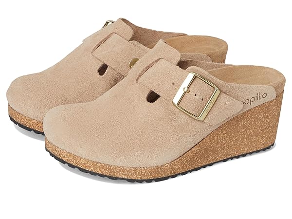 Birkenstock womens Fanny Wedge Clog - Suede