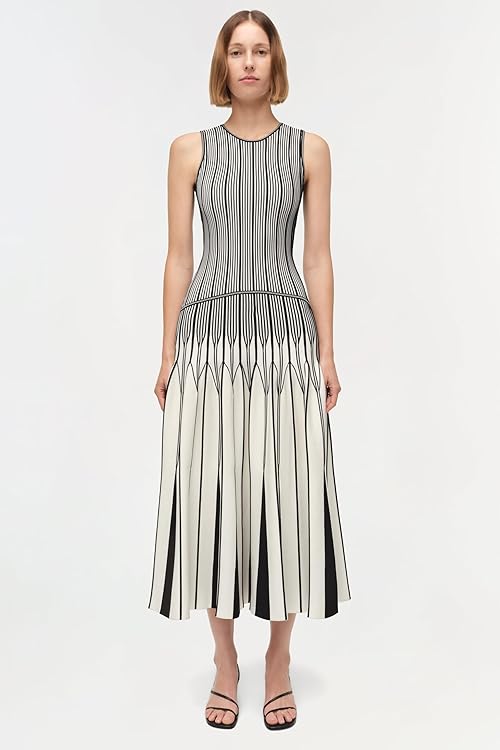 Oaklen Illusion Knit Midi Dress