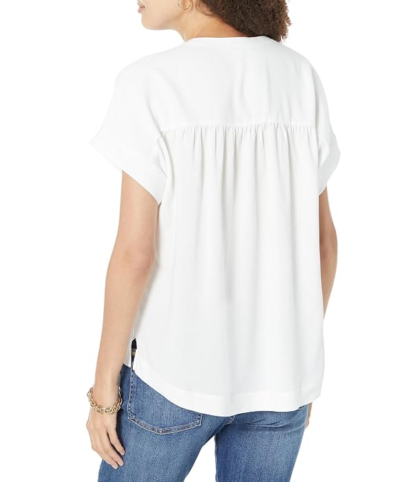 Splendid Women's Womens Wynne Crepe Short Cap Sleeve Blouse