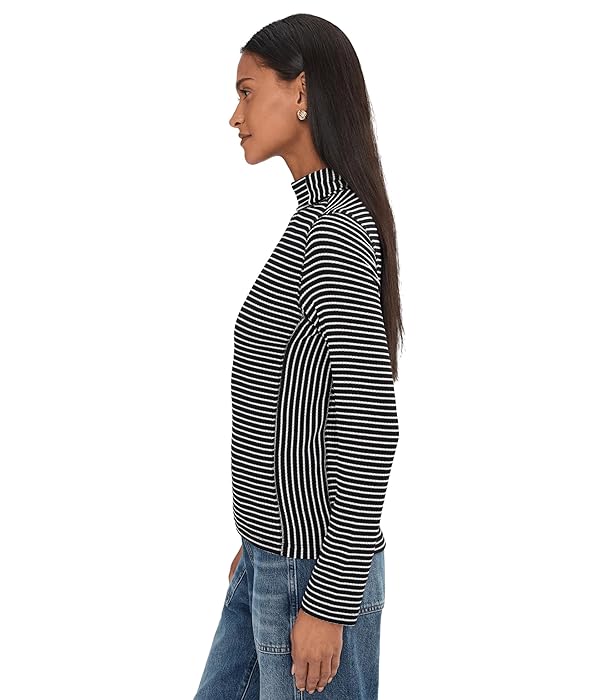 Madewell Women's Stripe Coverstitch Turtleneck Drapey Ray