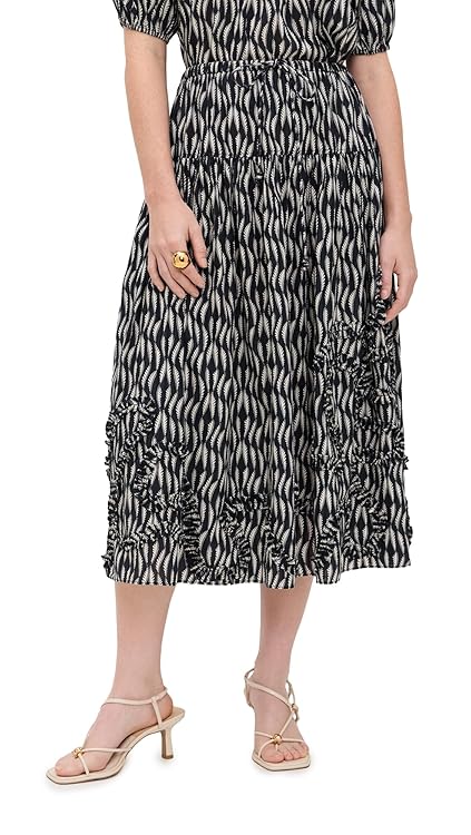 Ulla Johnson Women's Alexandra Ruffled Cotton Midi Skirt