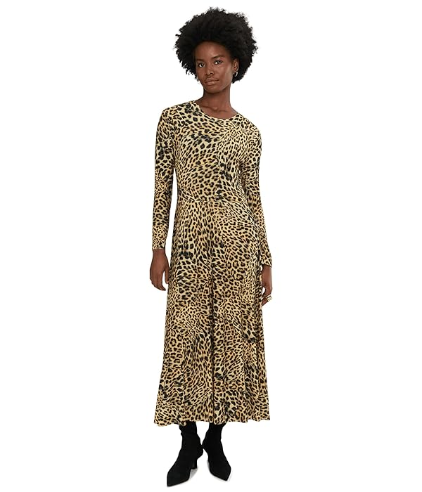 Norma Kamali Womens Long Sleeve Flared Dress