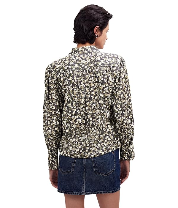 Madewell Women's Top Femme Long Sleeve Popover-Transpeed Cotton Viscose