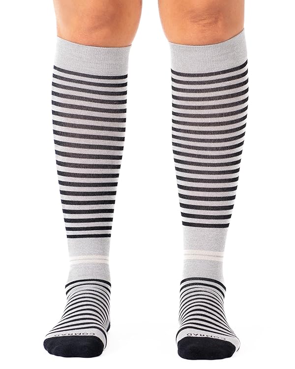 Comrad Premium Cotton Knee High Socks - 15-20mmHg Graduated Compression Socks - Soft & Breathable, Unisex