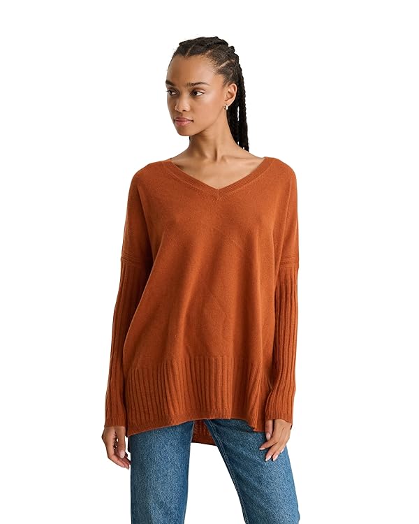 NAADAM Unisex-Adult V-Neck Boyfriend Pullover