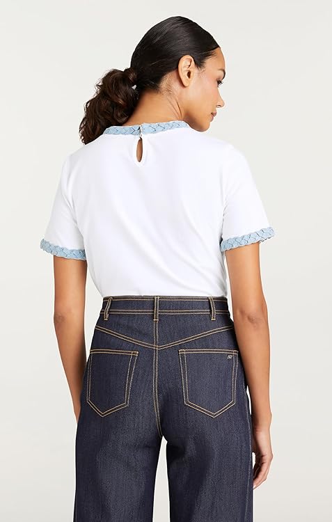 Cinq à Sept Women's Denim Braided Tee