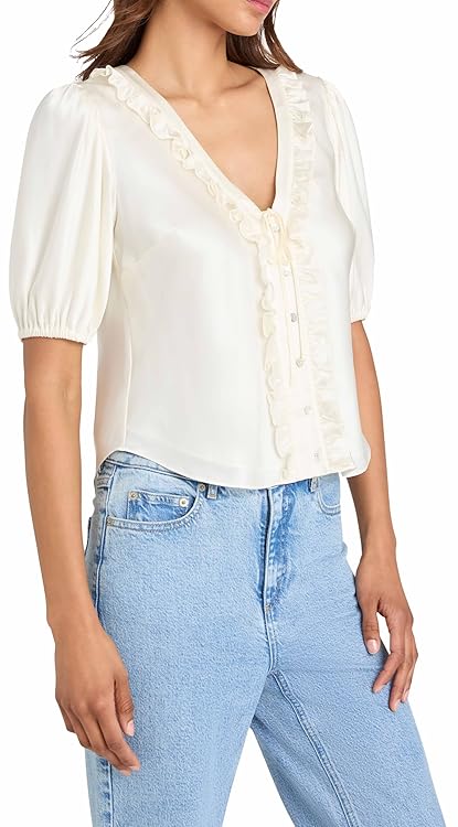 Cinq à Sept Women's Seraphina Top, Ivory, S
