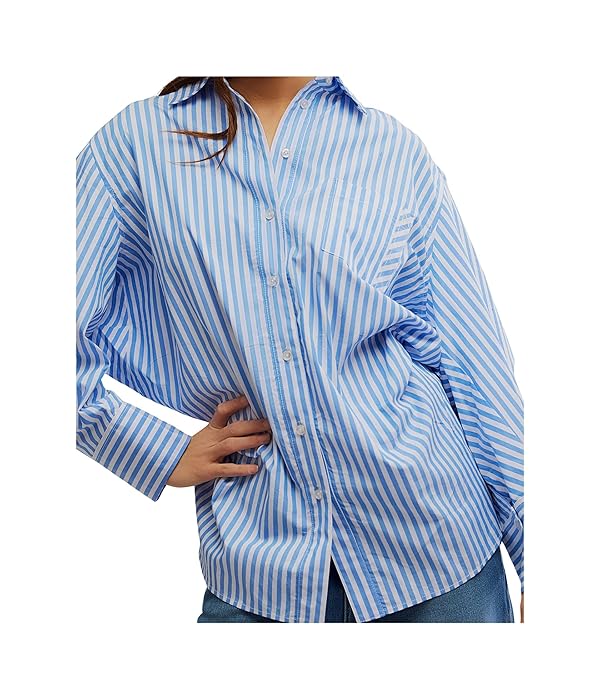 Free People Women's Sabine Striped Articulated Shirt