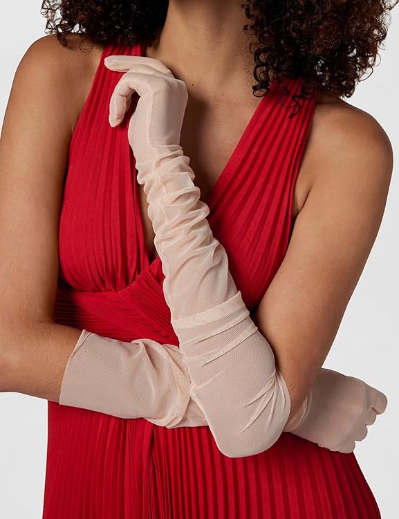 NORMA KAMALI LONG GLOVES, BABY, M/L