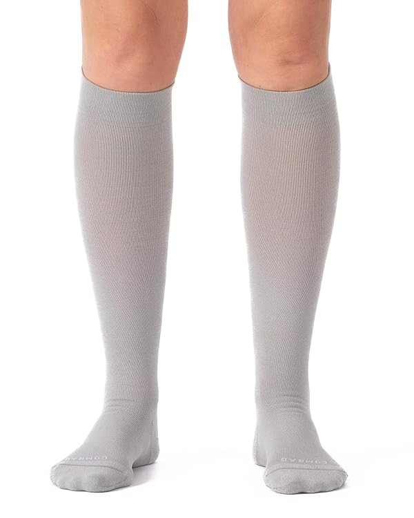 Comrad Nylon Knee High Socks - 20-30mmHg Firm Compression Socks - Soft & Breathable Support Socks