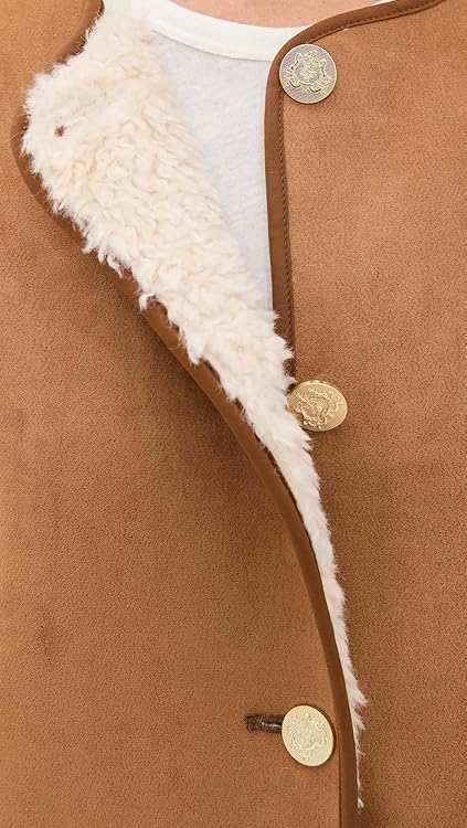 alice + olivia Women's Alma Faux Suede Teddy Jacket