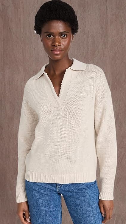 Theory Women's Scallop Polo Sweater
