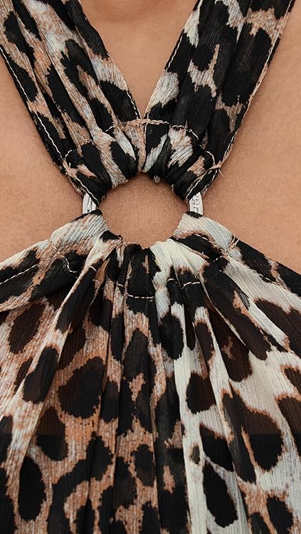 Ganni Women's Light Chiffon Halterneck Dress