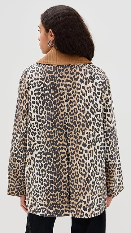 Ganni Women's Printed Canvas Midi Jacket