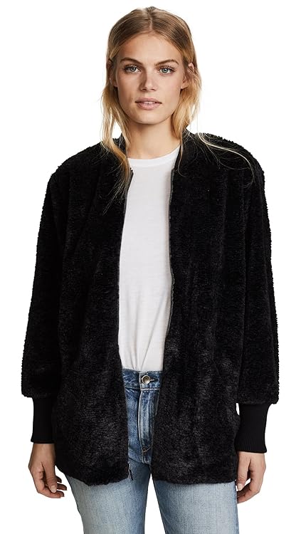 Splendid Women's Gramercy Faux Fur Jacket, Black, Small