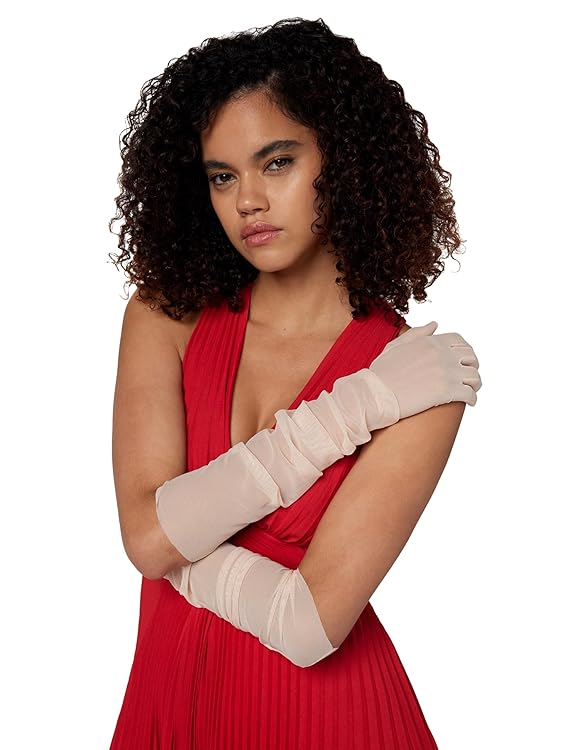 NORMA KAMALI LONG GLOVES, BABY, M/L