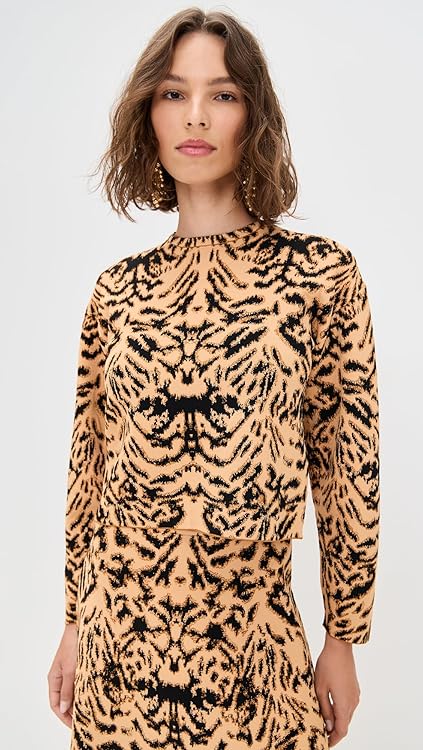 Ulla Johnson Women's Cade Jacquard Knit Long Sleeve Pullover