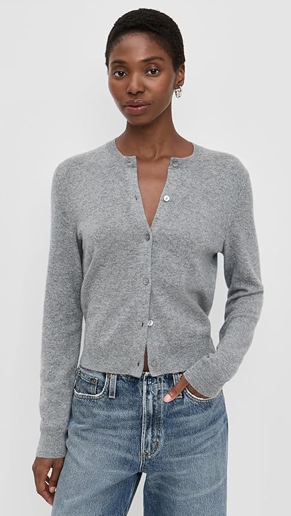 Theory Women's Cashmere Crew Neck Long Sleeve Cardigan