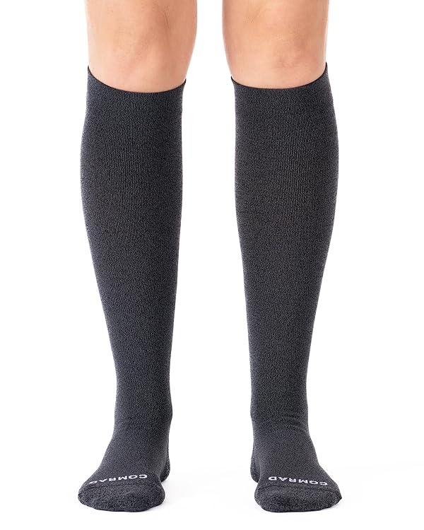 Comrad Nylon Knee High Socks - 15-20mmHg Graduated Compression Socks - Soft & Breathable Support Unisex Socks