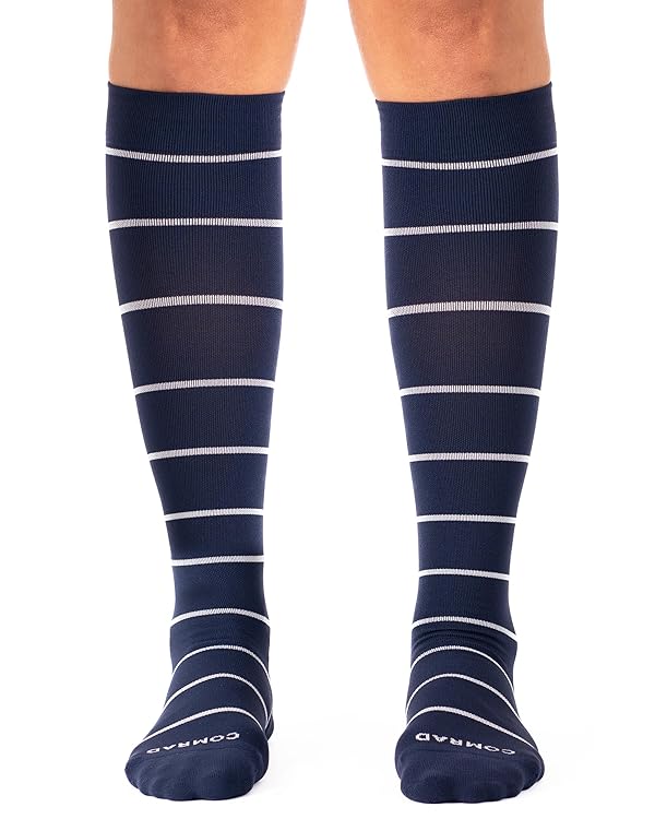 Comrad Nylon Knee High Socks - 20-30mmHg Firm Compression Socks - Soft & Breathable Support Socks
