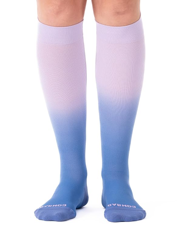 Nylon Knee High Socks - 15-20mmHg Graduated Compression Socks - Soft & Breathable Support Unisex Socks