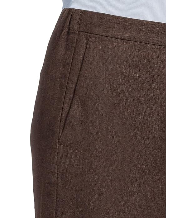 Madewell Women's Barrel Flat Front E-Back Linen Pull-on in Charred Oak