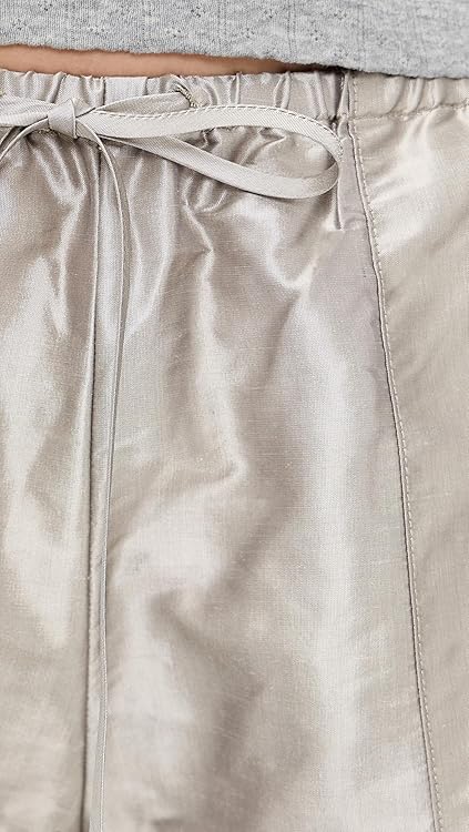 DONNI. Women's The Silk Taffeta Drawstring Cargo Pants