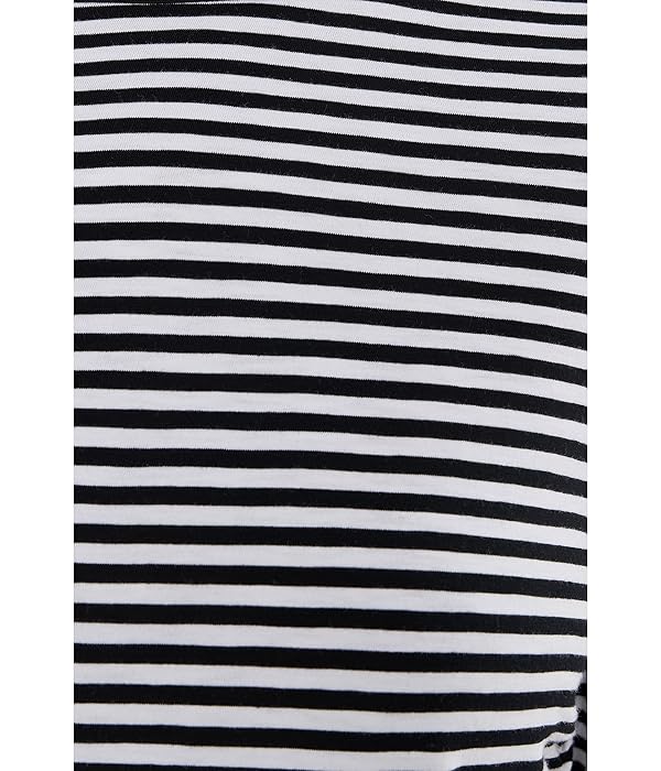 Madewell Women's Side Ruched Slub Long Sleeve Stripe