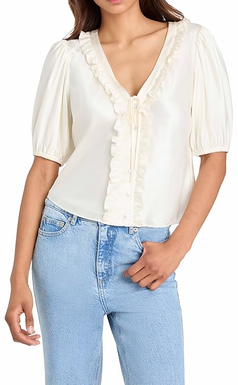 Cinq à Sept Women's Seraphina Top, Ivory, S