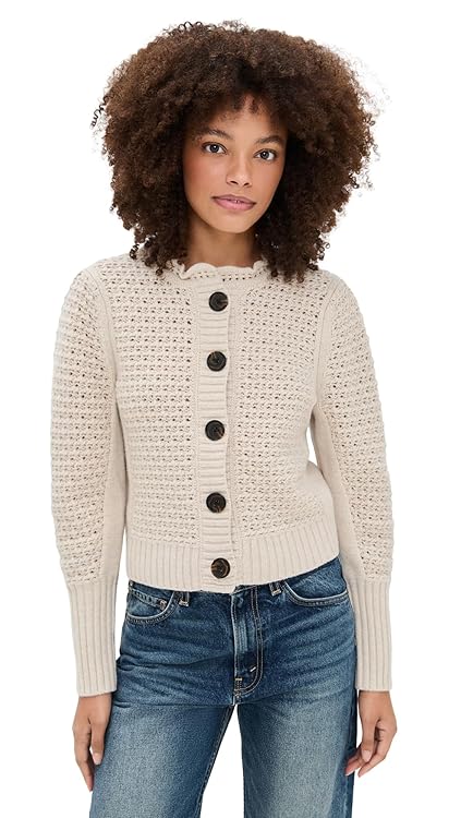 Madewell Women's Scalloped Merino Wool Blend Cardigan