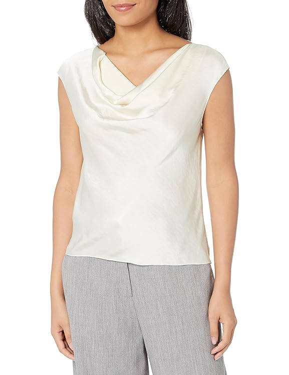 Theory Womens Short Sleeve Cowl TopBlouse