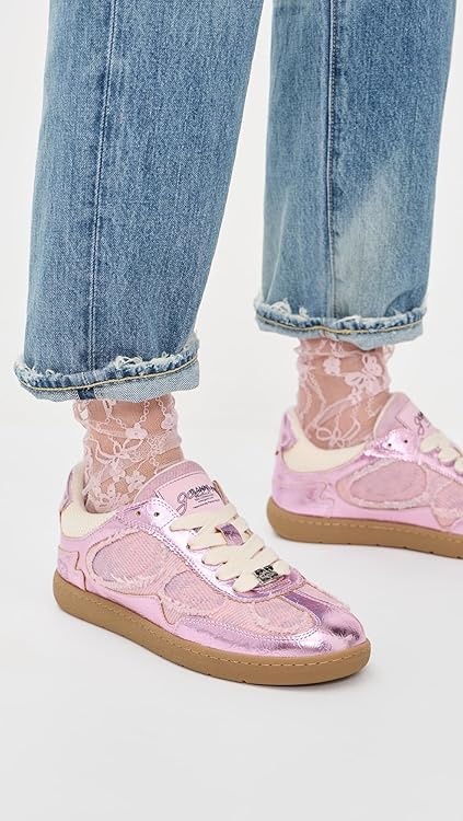 Ganni Women's 08 Crinkle Metallic Sneakers