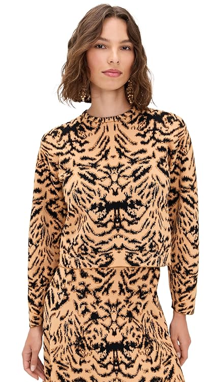 Ulla Johnson Women's Cade Jacquard Knit Long Sleeve Pullover