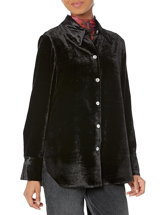 Vince Women's Shaped Collar Long Sleeve Blouse