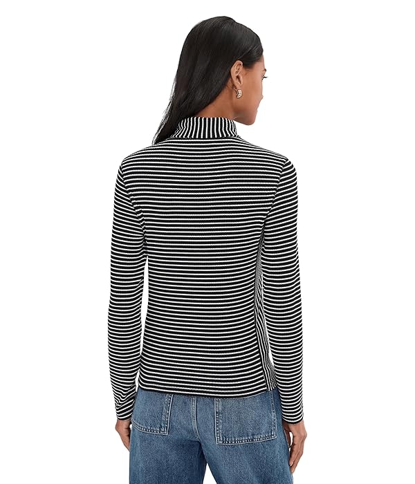 Madewell Women's Stripe Coverstitch Turtleneck Drapey Ray