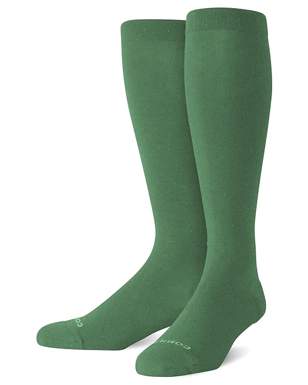 Comrad Premium Cotton Knee High Socks - 15-20mmHg Graduated Compression Socks - Soft & Breathable, Unisex
