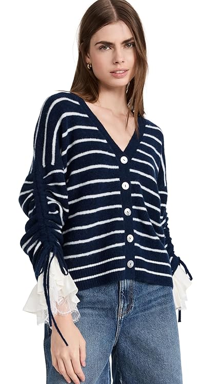 Cinq à Sept Women's Striped Atlas Cardigan
