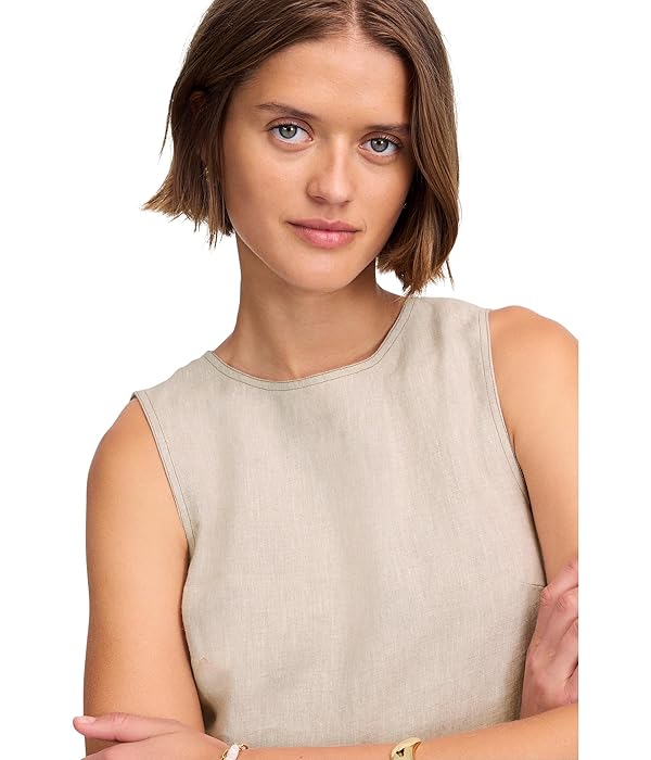 Madewell Women's Embroidered Shell Top in 100% Linen