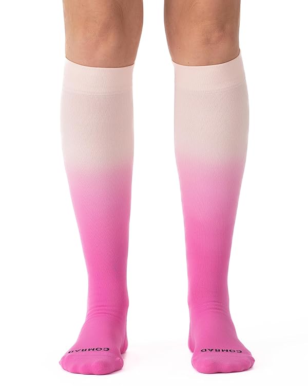 Comrad Nylon Knee High Socks - 20-30mmHg Firm Compression Socks - Soft & Breathable Support Socks