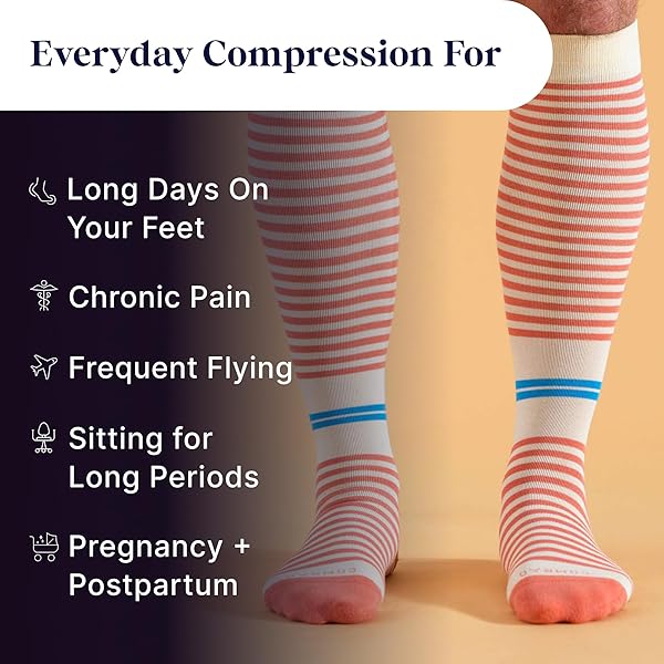 Comrad Premium Cotton Knee High Socks - 15-20mmHg Graduated Compression Socks - Soft & Breathable, Unisex