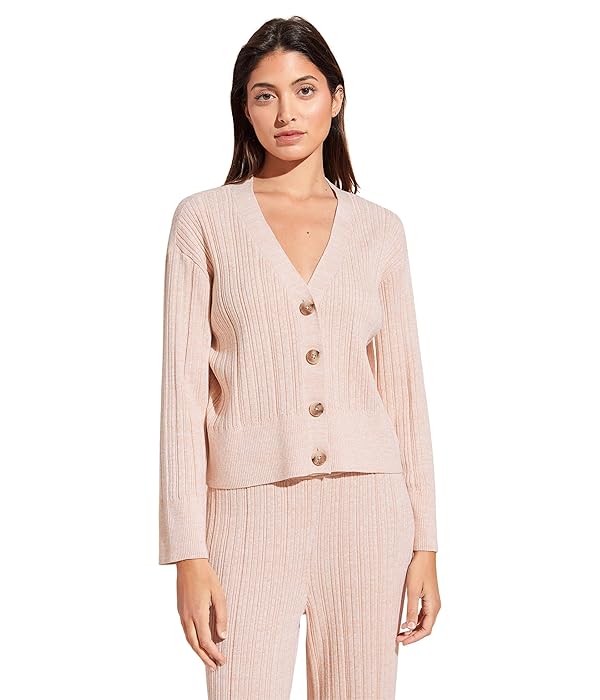 Eberjey Womens Organic Cotton Sweater Rib Cardi