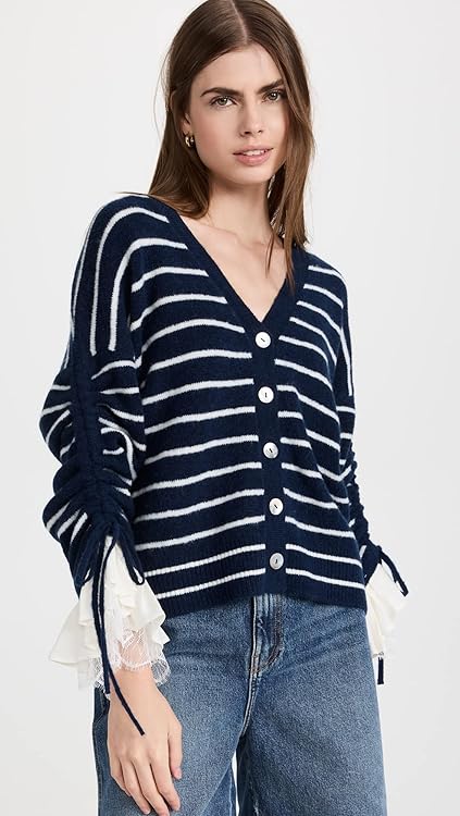 Cinq à Sept Women's Striped Atlas Cardigan