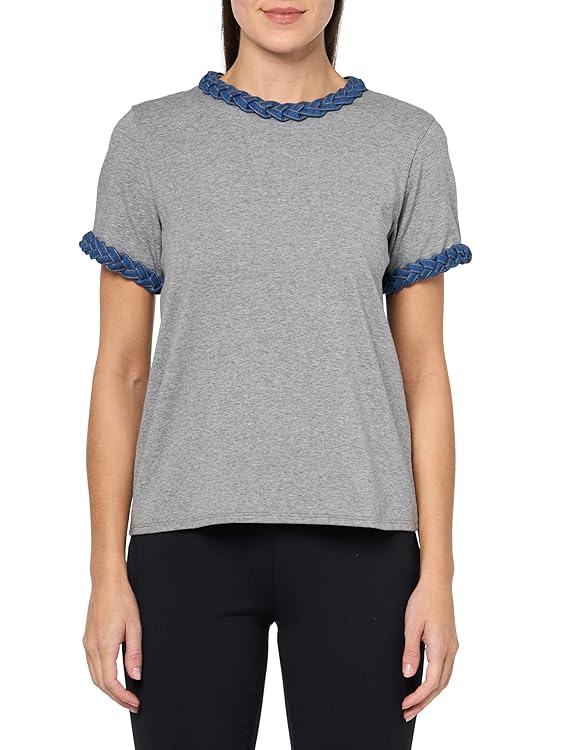 Cinq à Sept Women's Denim Braided Tee