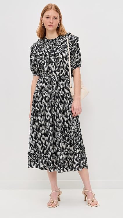 Ulla Johnson Women's Alexandra Ruffled Cotton Midi Skirt