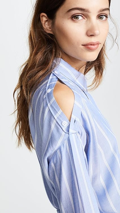 Rails Women's Josephine Button Down Shirt, White Stripe, Large