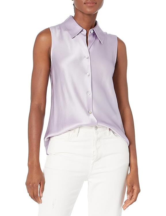 Vince Womens Sleevels Bias Shirt