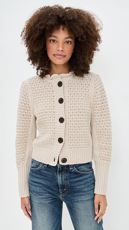 Madewell Women's Scalloped Merino Wool Blend Cardigan