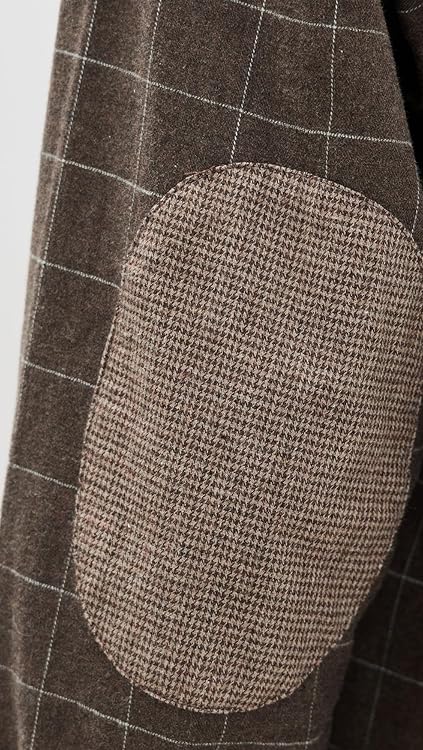 DONNI. Women's The Flannel Elbow Patch Shirt