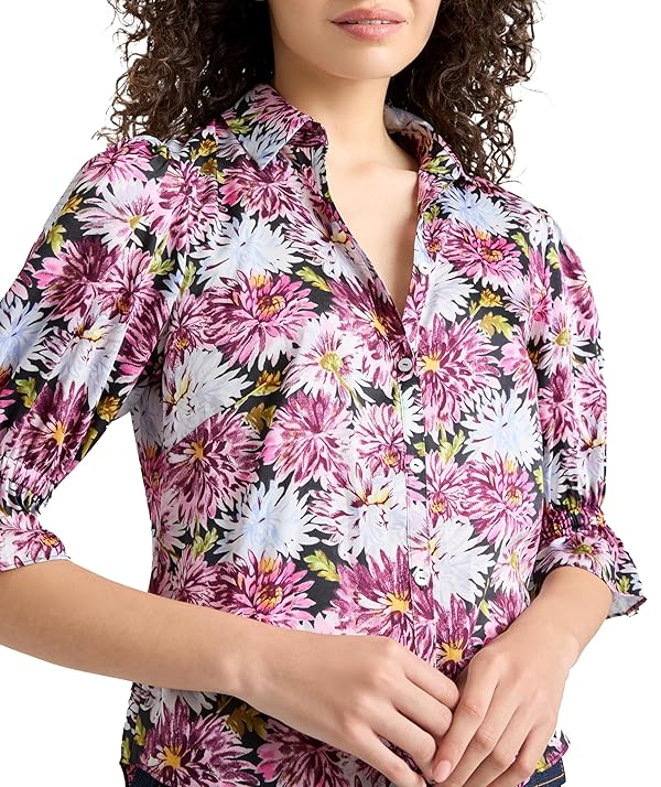 Cinq à Sept Womens Dahlia Print Fiona Top